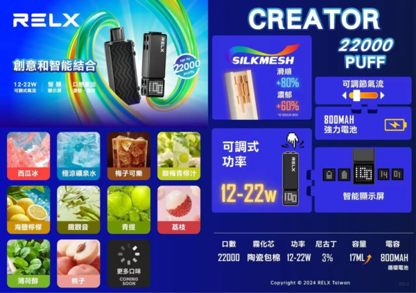 6月活動💥滿5贈送機子RELX悅刻積木22000口❤️全新升級智慧12W~22W可調